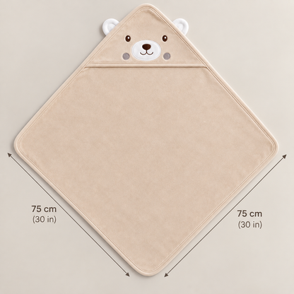 Bear Bliss Hooded Velvet Wrapping Sheet
