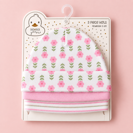 Floral Bloom Caps – Pack of 3