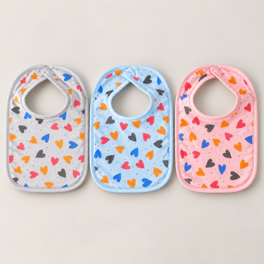 Happy Hearts Bibs – Pack of 3