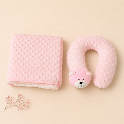 Blush Bear Snuggle Set – Blanket & Pillow