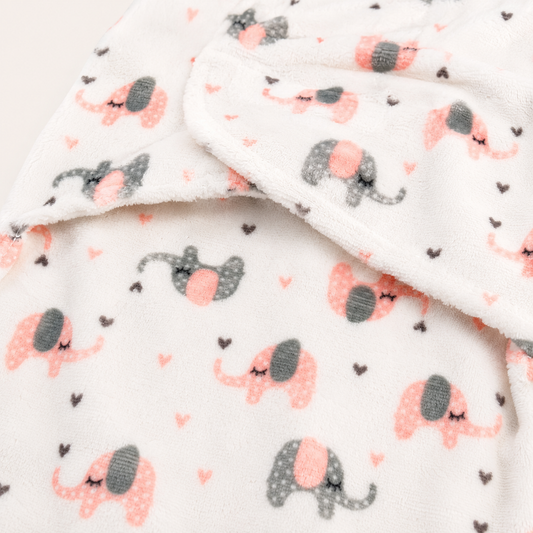 Elephant Embrace Soft Fleece Baby Swaddle