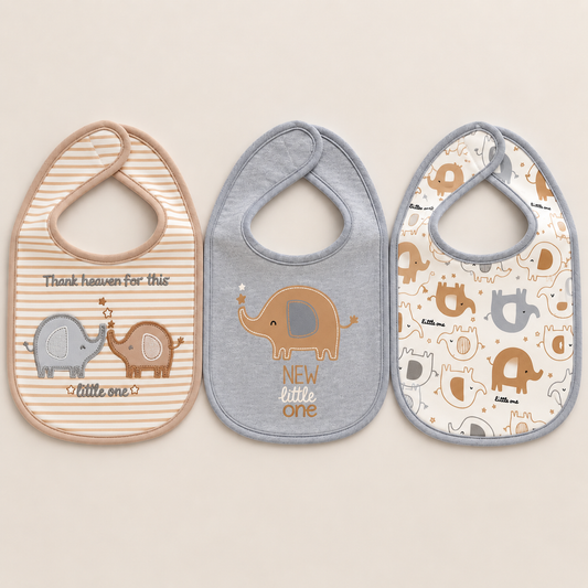 Elephant Harmony Bibs & Socks – 5 Piece Set