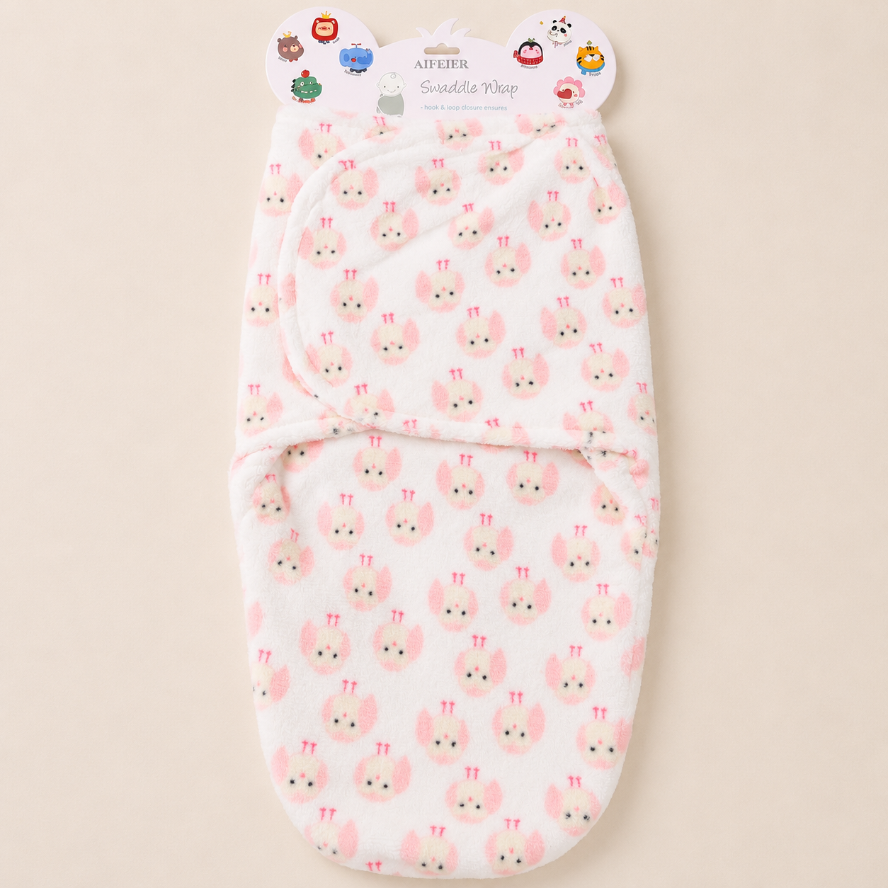 Pink Bird Soft Fleece Baby Swaddle