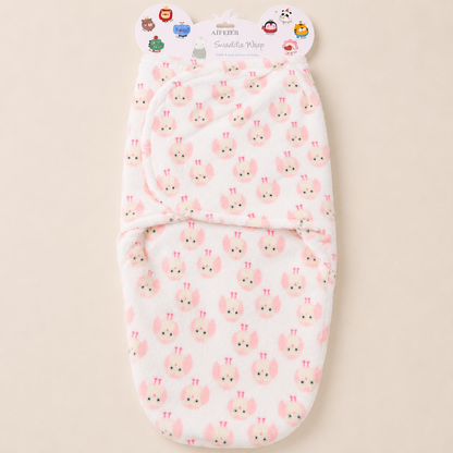 Pink Bird Soft Fleece Baby Swaddle