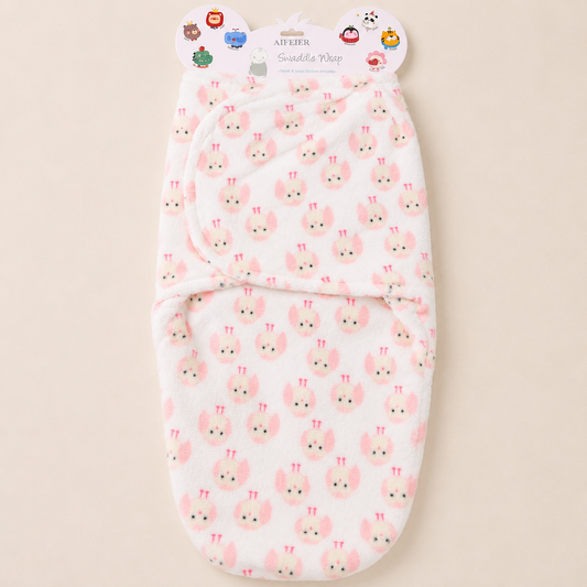 Pink Bird Soft Fleece Baby Swaddle