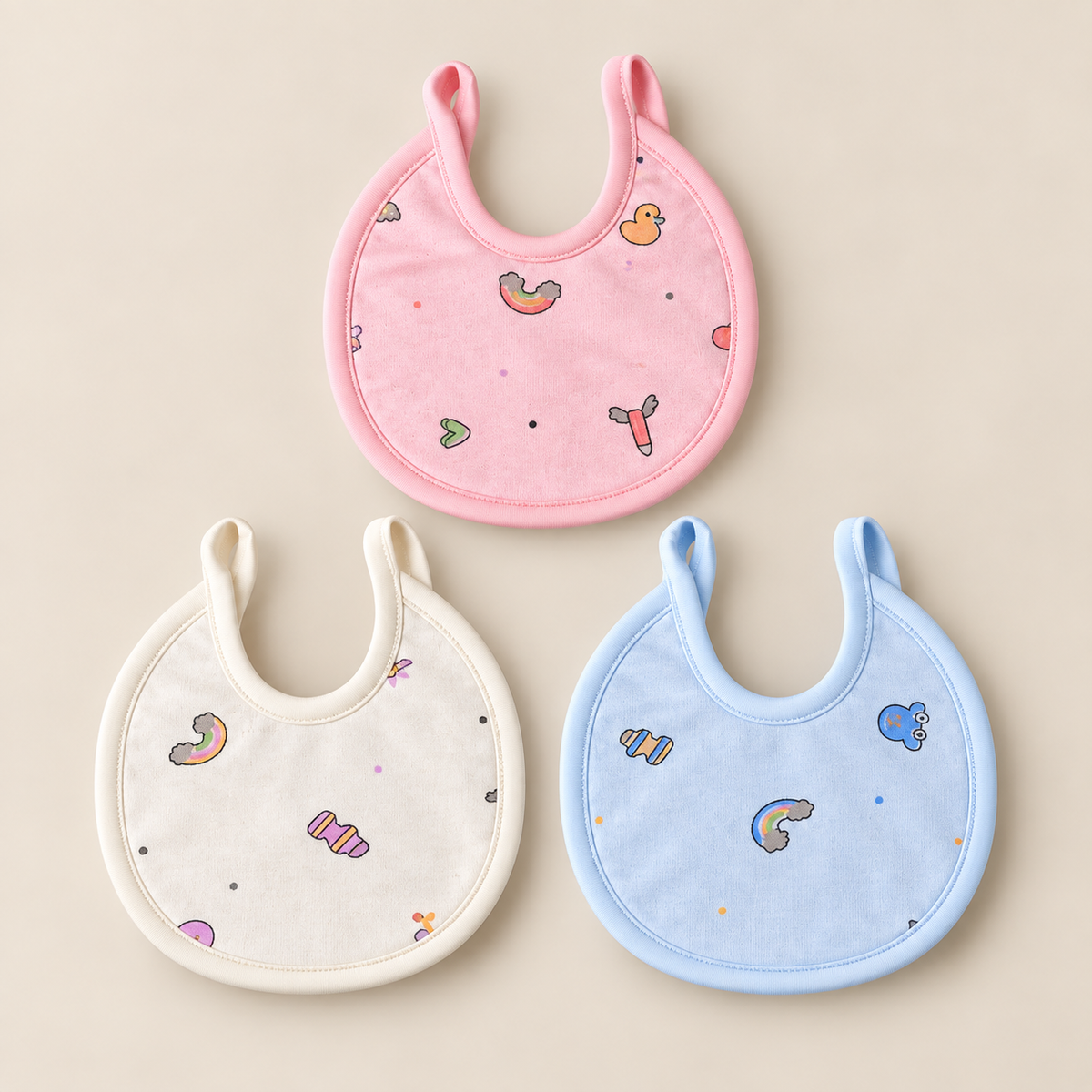 Pastel Joy Infant Bibs – Pack of 3