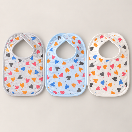 Happy Hearts Bibs – Pack of 3