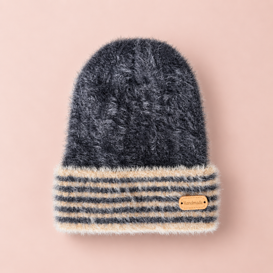 Vintage Stripe Baby Woolen Cap – Deep Blue