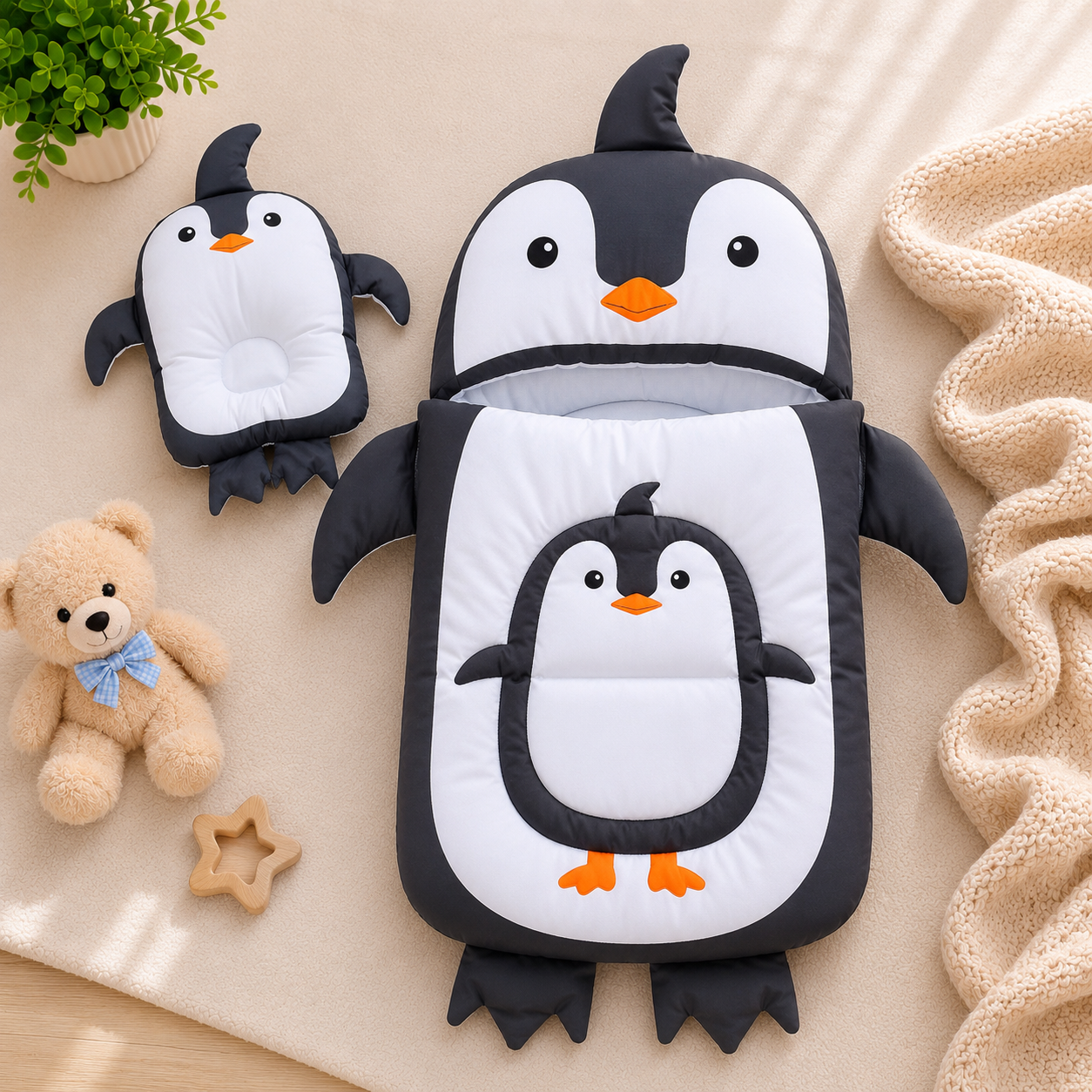 Polar Penguin Baby Carry Nest with Pillow