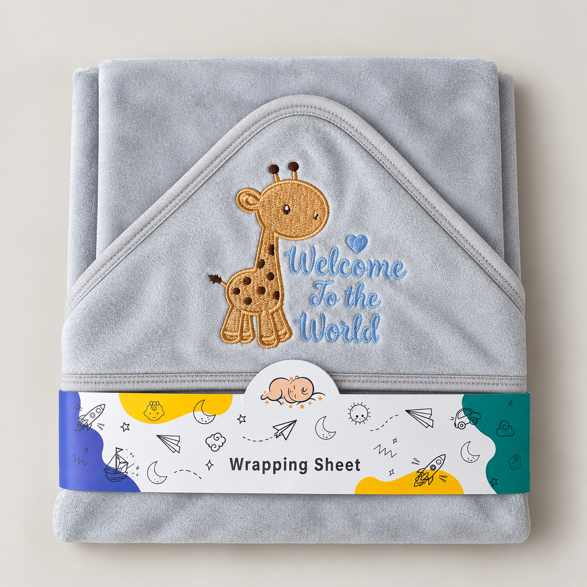 Giraffe Grace Hooded Velvet Wrapping Sheet