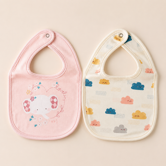 Blossom Bunny Bibs & Silicone Cutlery - 4 Piece Set