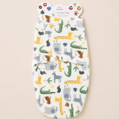 Safari Friends Soft Fleece Baby Swaddle