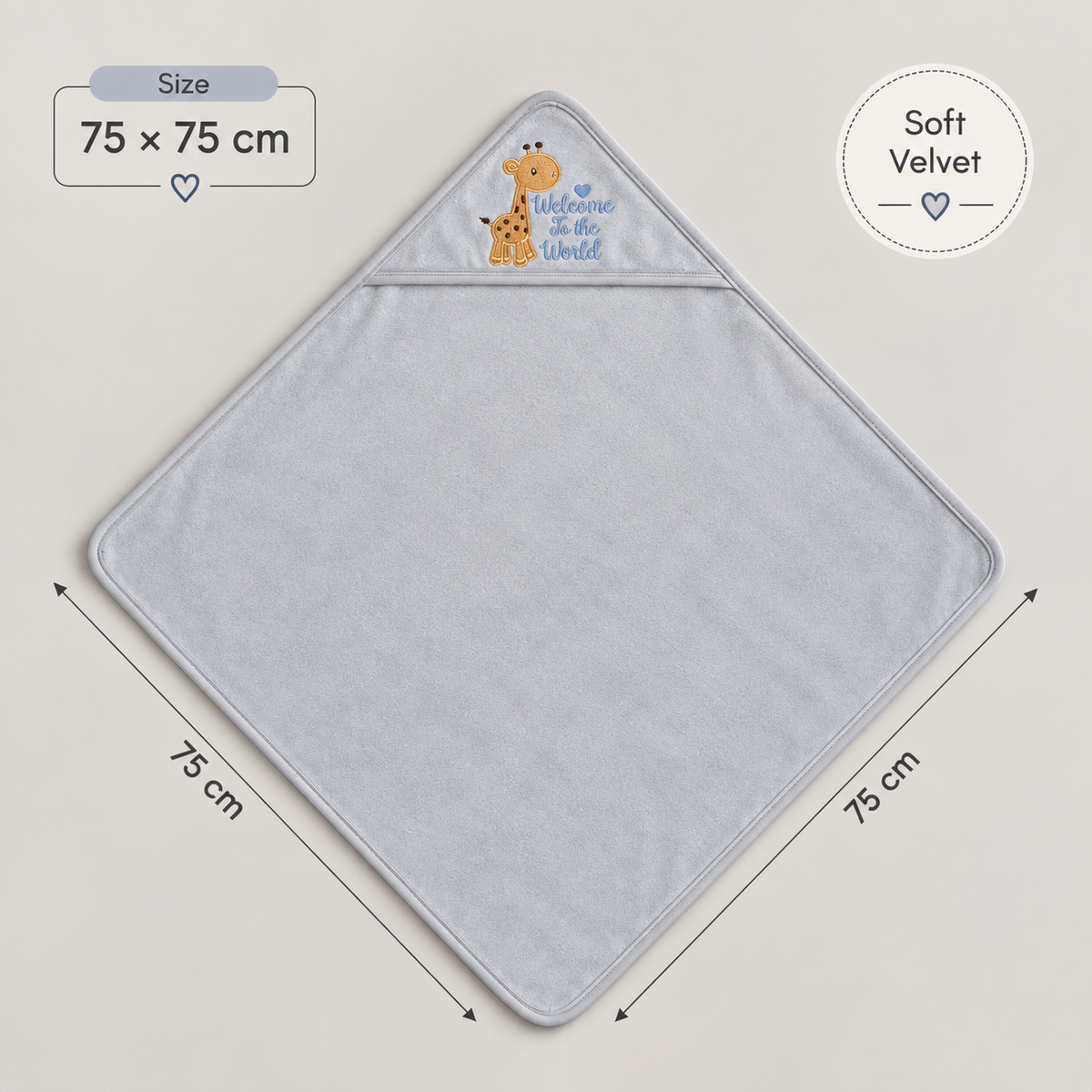 Giraffe Grace Hooded Velvet Wrapping Sheet