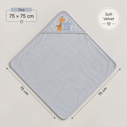 Giraffe Grace Hooded Velvet Wrapping Sheet