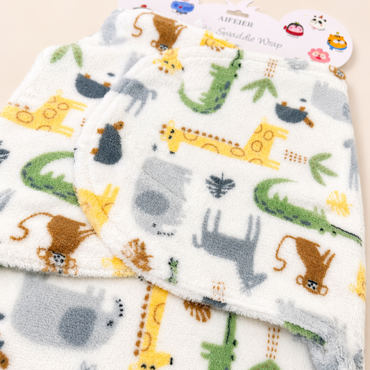 Safari Friends Soft Fleece Baby Swaddle