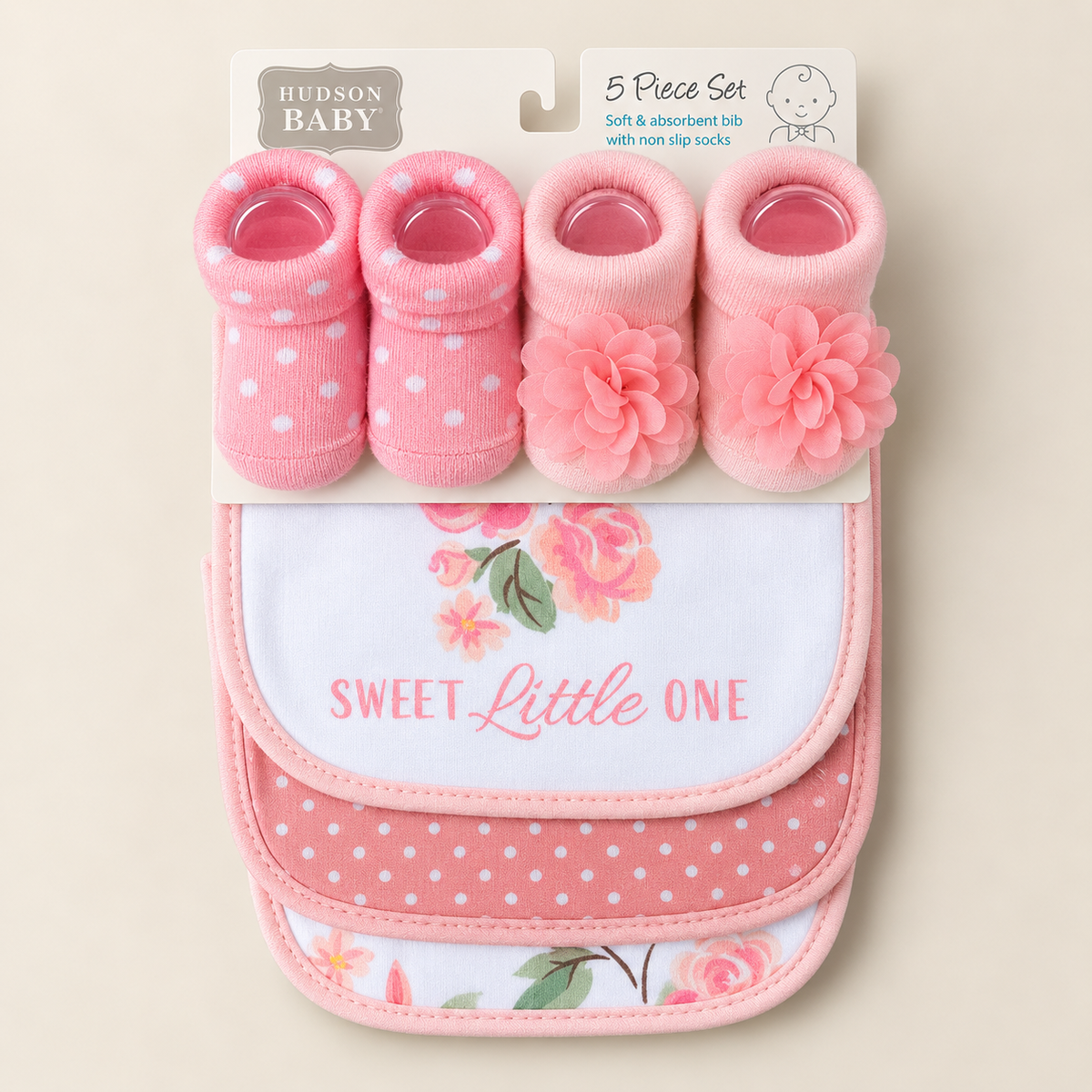 Sweet Blossom Bibs & Socks – 5 Piece Set