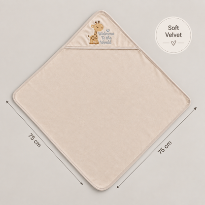 Giraffe Grace Hooded Velvet Wrapping Sheet
