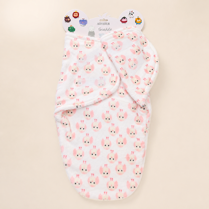 Pink Bird Soft Fleece Baby Swaddle