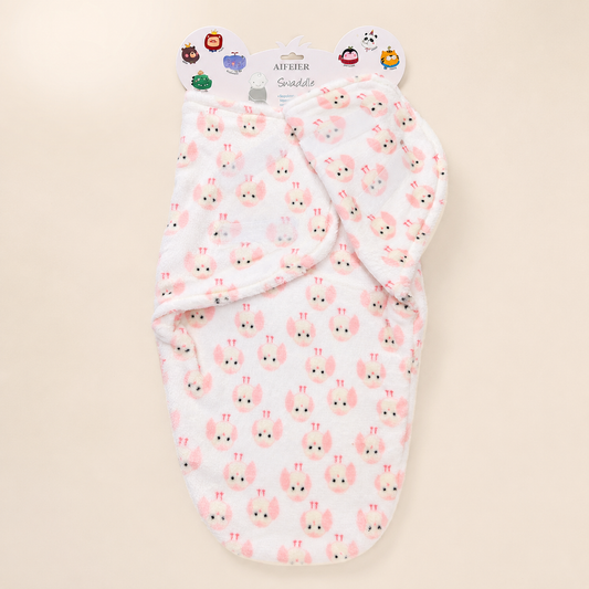 Pink Bird Soft Fleece Baby Swaddle