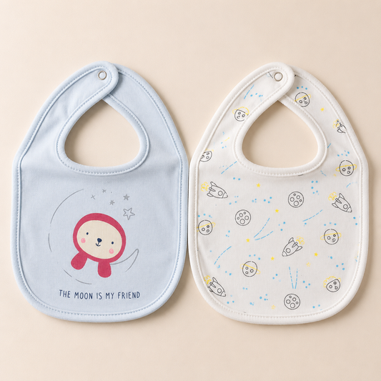 Moonlight Bear Bibs & Silicone Cutlery - 4 Piece Set