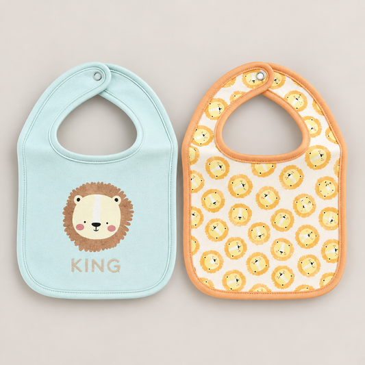 King Bibs & Comfy Character Socks – 4 Piece Set