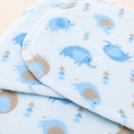 Blue Elephant Soft Fleece Baby Swaddle