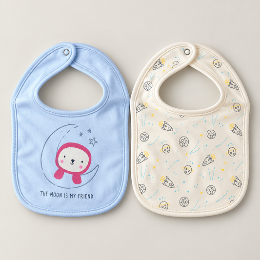 Moonlight Bibs & Comfy Character Socks – 4 Piece Set