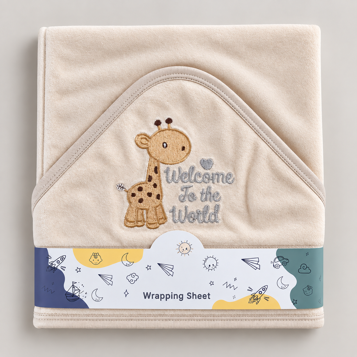 Giraffe Grace Hooded Velvet Wrapping Sheet